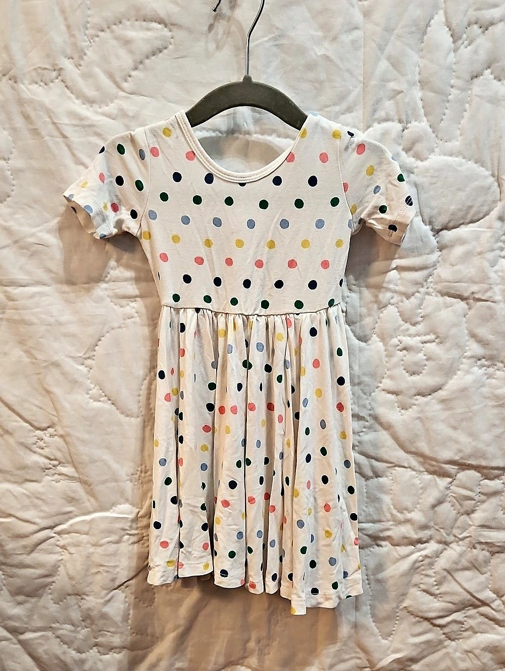 Kyte BABY Twirl Dress in Spring Polka Dot White & Multicolor Baby 12-18M